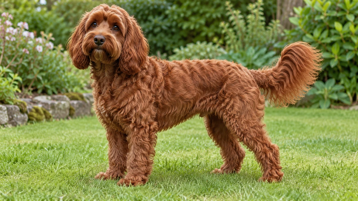Cockapoo köpek — kırmızı renk