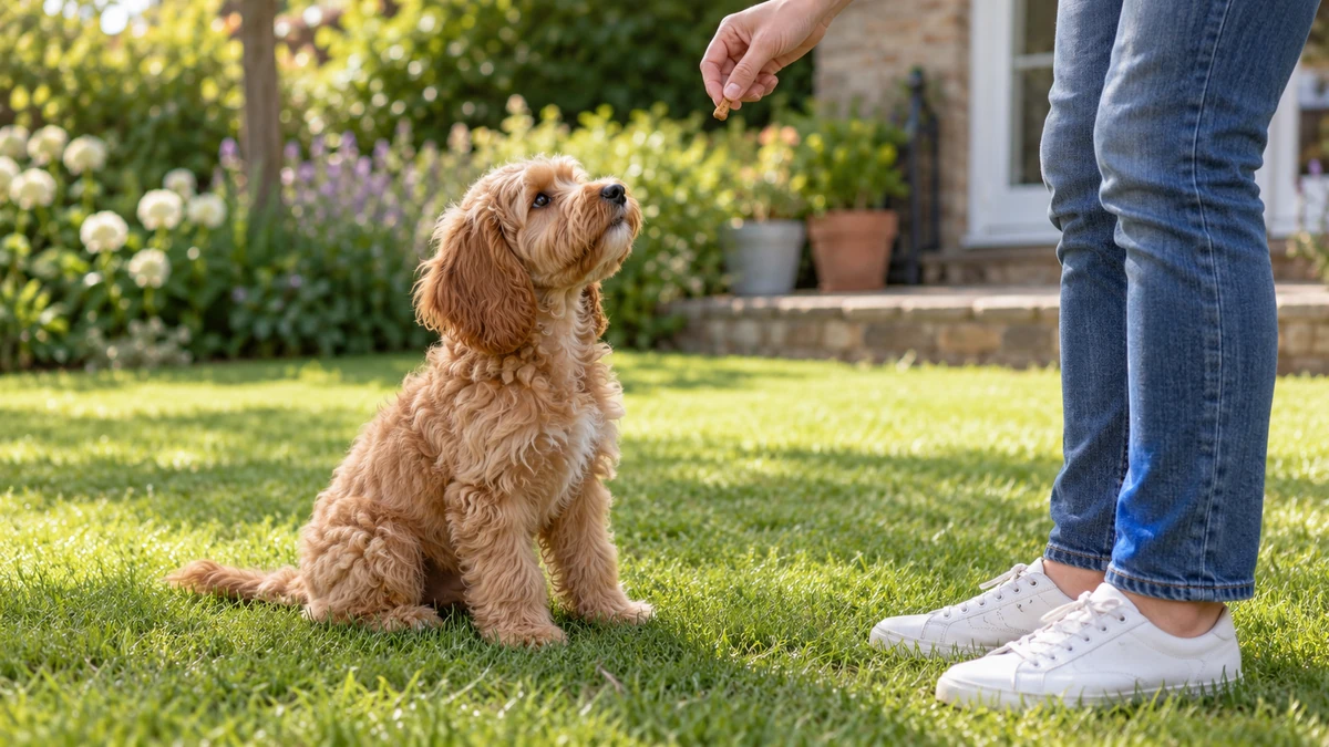 Cockapoo yavru köpek — komut ve eğitim